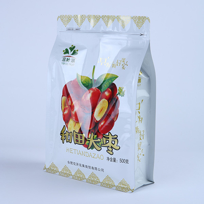 Large Capacity Food Grade 500g Flat Bottom Bag Packaging Plastic Stand Up Resealable Pouch