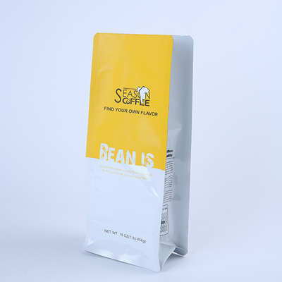 Resealable 250g 8oz Flat Bottom Bag Packaging Plastic 120g Coffee Bean Pouch With Valve