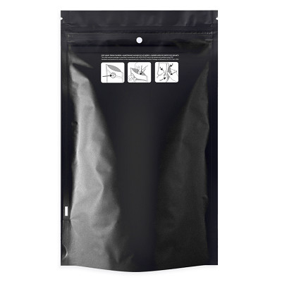  Matte Laminating Pouches 180mic Child Resistant Bags Black And White Mylar Bags